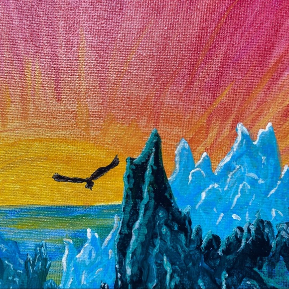 Canvas Art Paint Sunrise sun ocean rocks Wall arts - Picture 5 of 12